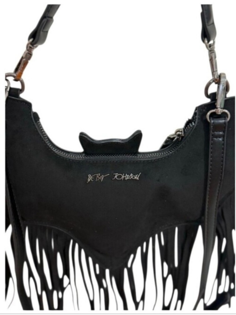 NWT viral2026 Betsey Johnson 
Bat-Shaped Fringe Shoulder Bag - Picture 6 of 8